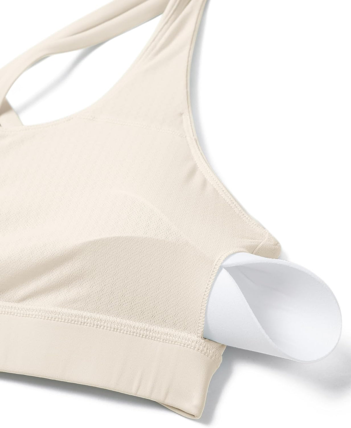 Naked Feeling Strappy Sports Bras | Medium Support, Removable Pads, Yoga, Sleek, Scoop Neck, for Women
