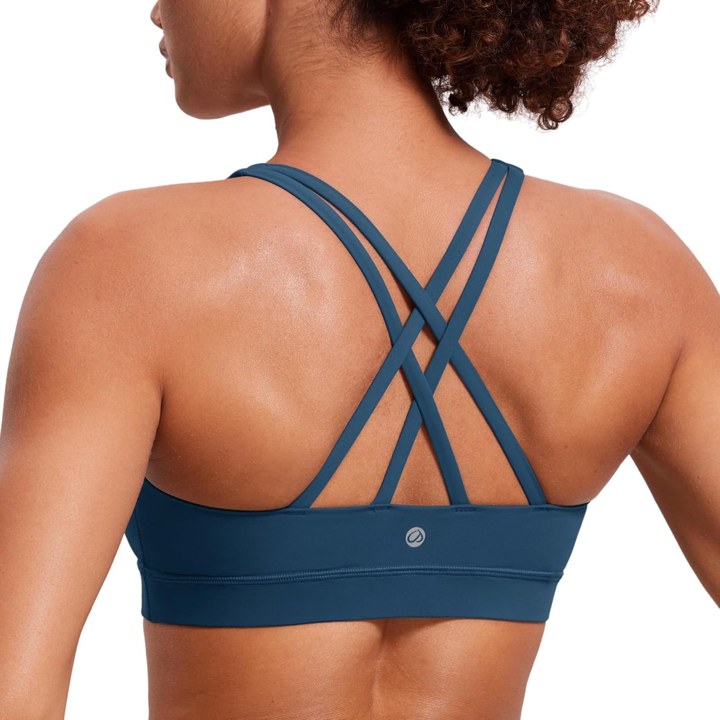Naked Feeling Strappy Sports Bras | Medium Support, Removable Pads, Yoga, Sleek, Scoop Neck, for Women