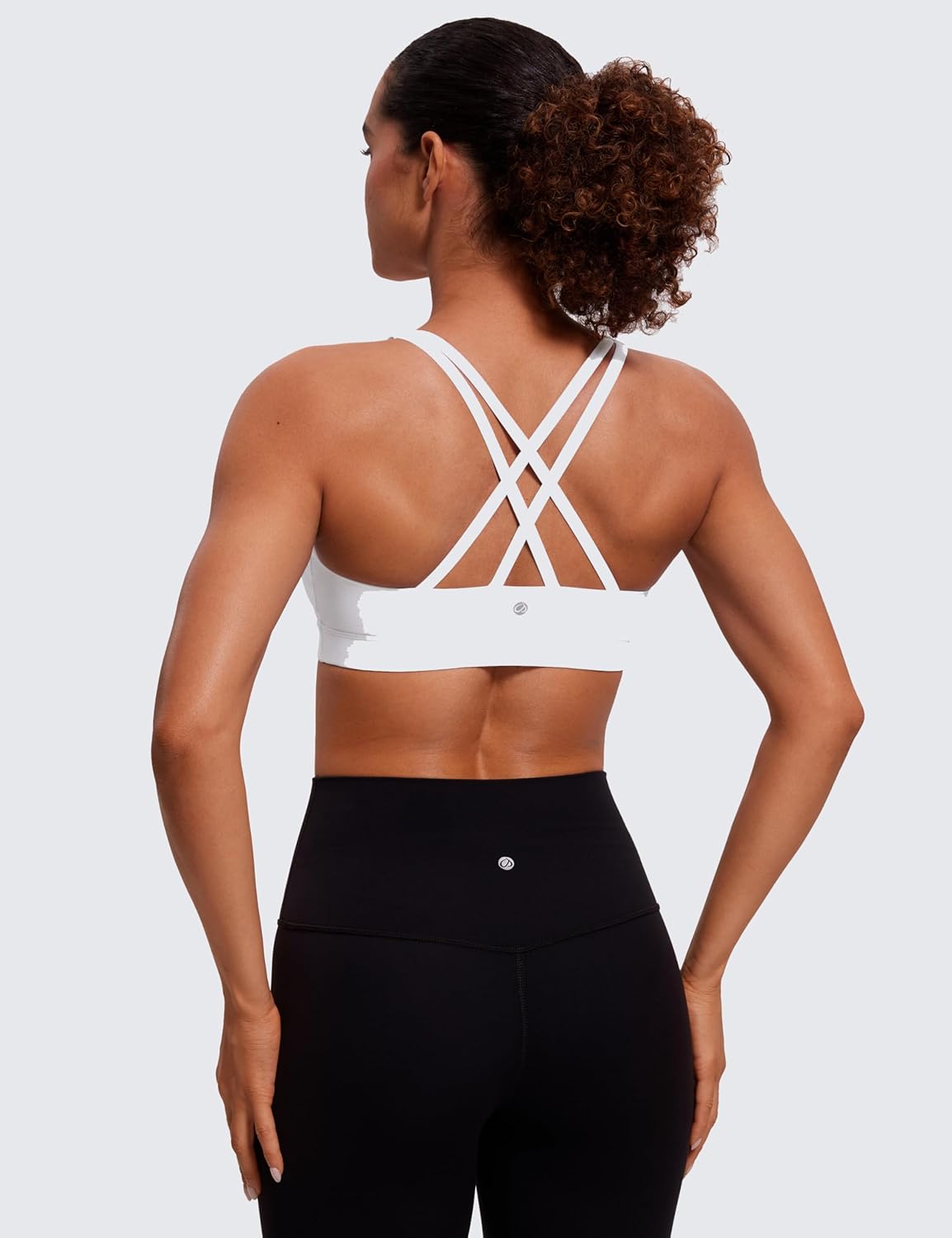 Naked Feeling Strappy Sports Bras | Medium Support, Removable Pads, Yoga, Sleek, Scoop Neck, for Women