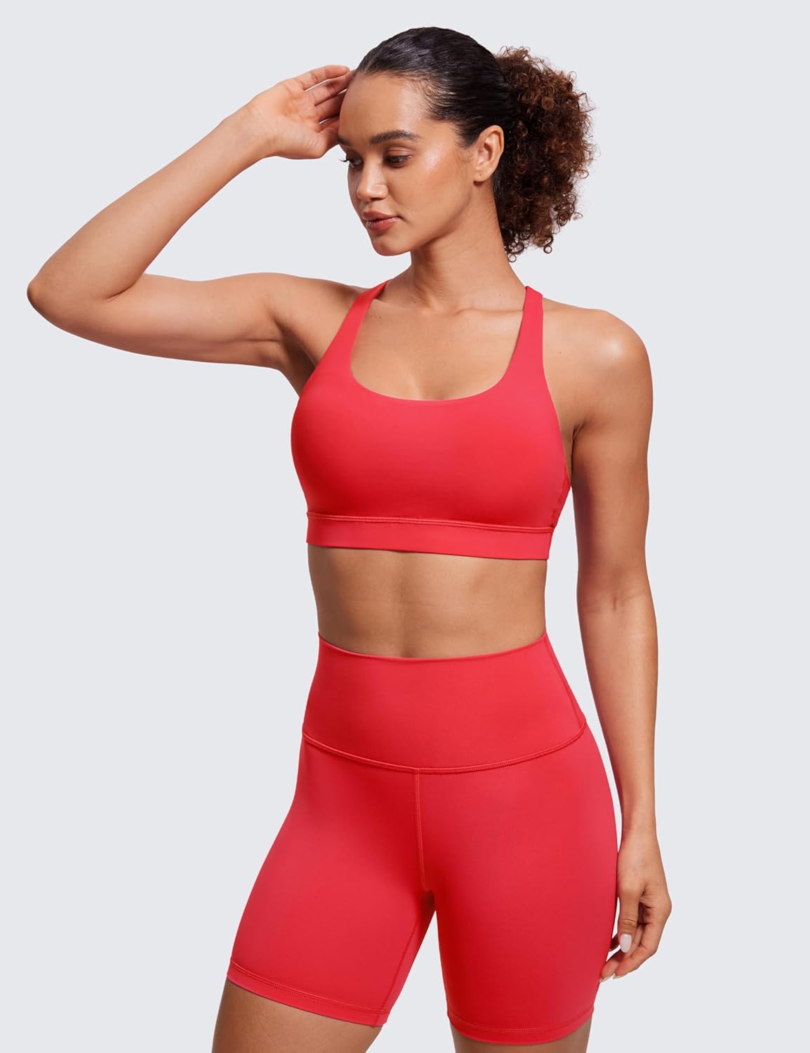 Naked Feeling Strappy Sports Bras | Medium Support, Removable Pads, Yoga, Sleek, Scoop Neck, for Women