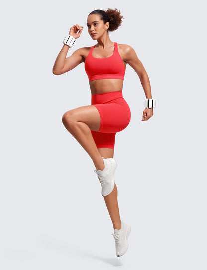 Naked Feeling Strappy Sports Bras | Medium Support, Removable Pads, Yoga, Sleek, Scoop Neck, for Women