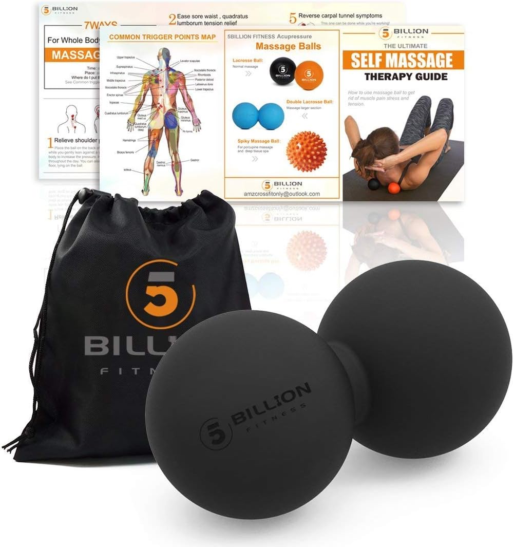 Peanut Massage Ball - Double Lacrosse Massage Ball & Mobility Ball for Physical Therapy - Deep Tissue Massage Tool for Myofascial Release, Muscle Relaxer, Acupoint Massage