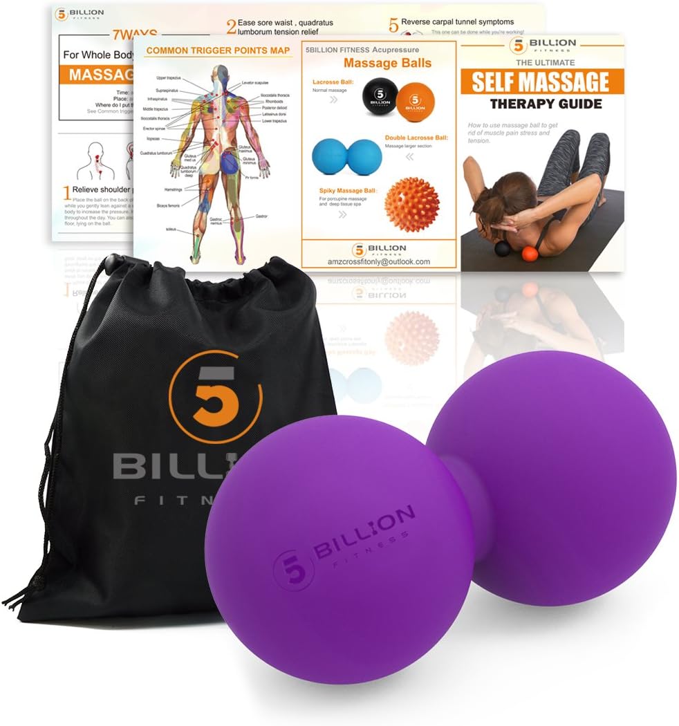 Peanut Massage Ball - Double Lacrosse Massage Ball & Mobility Ball for Physical Therapy - Deep Tissue Massage Tool for Myofascial Release, Muscle Relaxer, Acupoint Massage