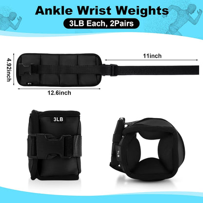2 Pairs Ankle Wrist Weights for Land or Aquatic Exercise Aqua Cuffs Aqua Aerobics Fitness Bands for Ankle and Wrist Adjustable Weights for Swimming Pool Workout Equipment