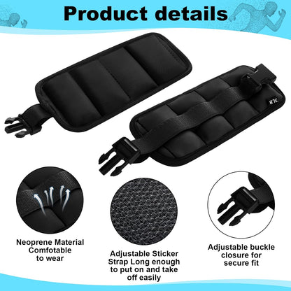 2 Pairs Ankle Wrist Weights for Land or Aquatic Exercise Aqua Cuffs Aqua Aerobics Fitness Bands for Ankle and Wrist Adjustable Weights for Swimming Pool Workout Equipment
