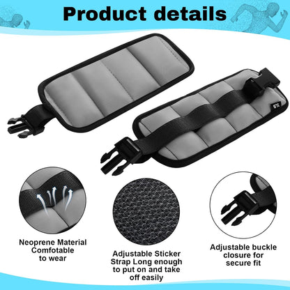 2 Pairs Ankle Wrist Weights for Land or Aquatic Exercise Aqua Cuffs Aqua Aerobics Fitness Bands for Ankle and Wrist Adjustable Weights for Swimming Pool Workout Equipment