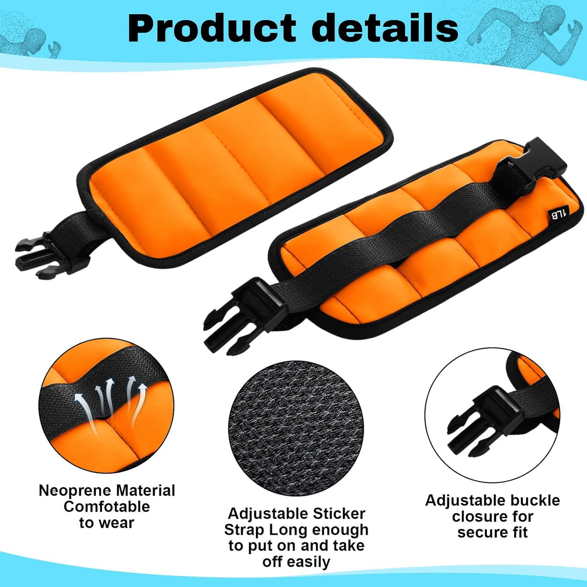 2 Pairs Ankle Wrist Weights for Land or Aquatic Exercise Aqua Cuffs Aqua Aerobics Fitness Bands for Ankle and Wrist Adjustable Weights for Swimming Pool Workout Equipment