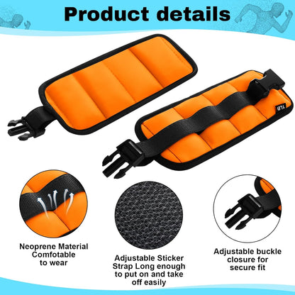2 Pairs Ankle Wrist Weights for Land or Aquatic Exercise Aqua Cuffs Aqua Aerobics Fitness Bands for Ankle and Wrist Adjustable Weights for Swimming Pool Workout Equipment