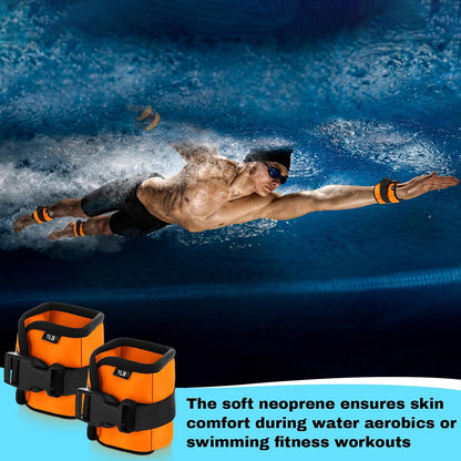 2 Pairs Ankle Wrist Weights for Land or Aquatic Exercise Aqua Cuffs Aqua Aerobics Fitness Bands for Ankle and Wrist Adjustable Weights for Swimming Pool Workout Equipment