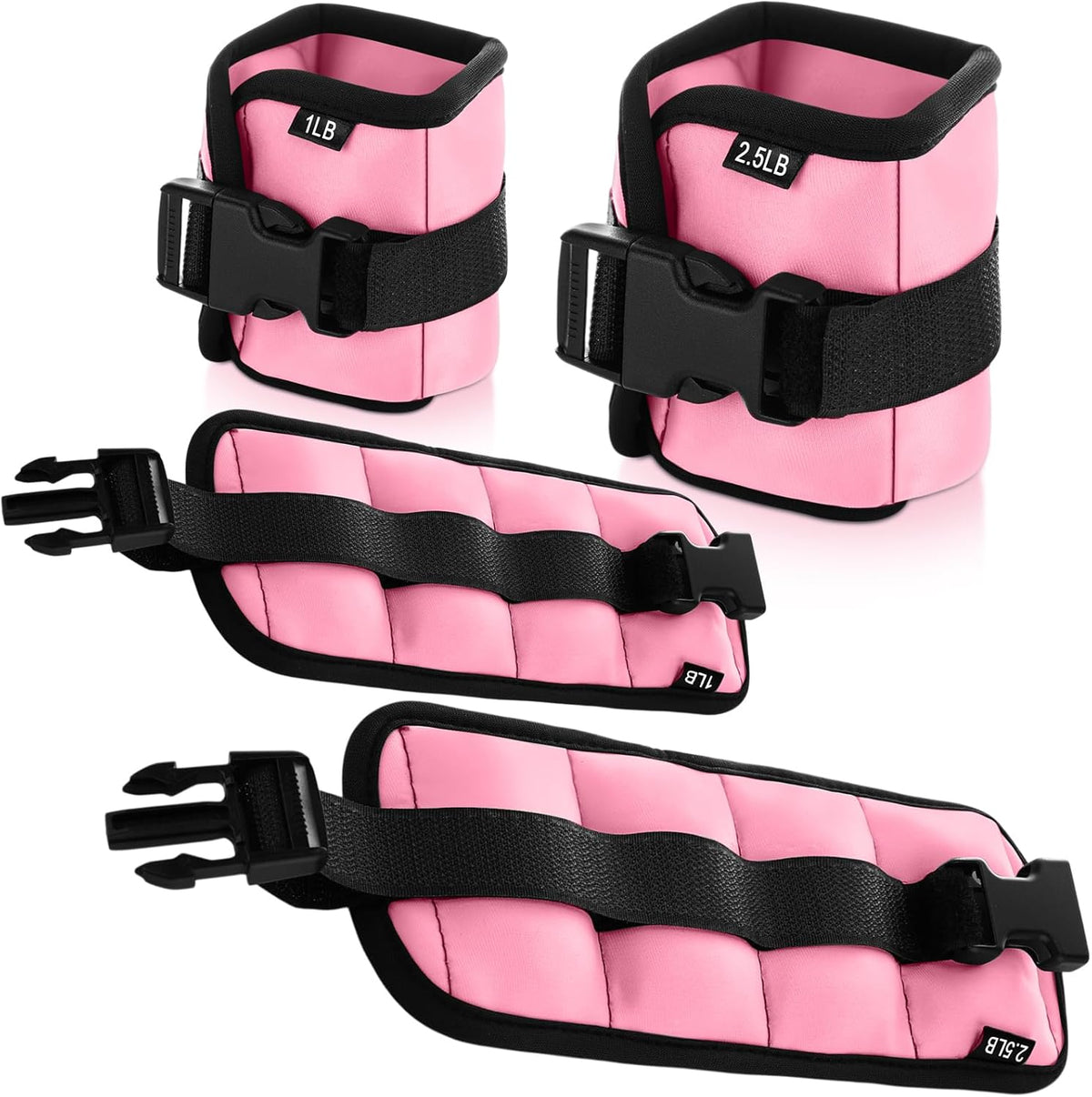 2 Pairs Ankle Wrist Weights for Land or Aquatic Exercise Aqua Cuffs Aqua Aerobics Fitness Bands for Ankle and Wrist Adjustable Weights for Swimming Pool Workout Equipment