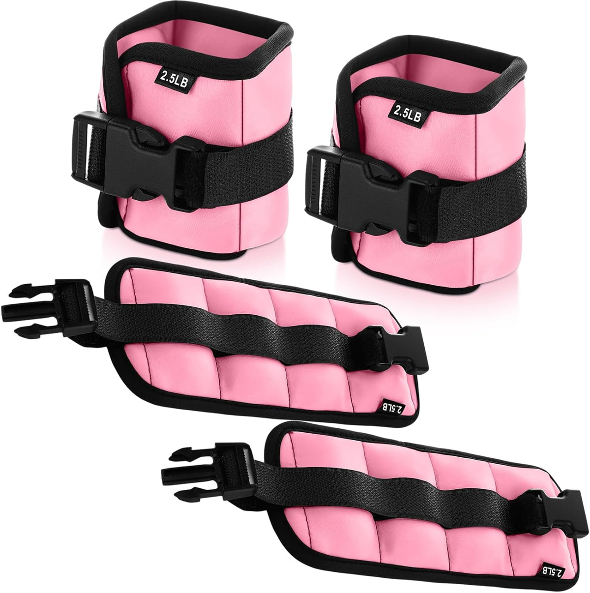 2 Pairs Ankle Wrist Weights for Land or Aquatic Exercise Aqua Cuffs Aqua Aerobics Fitness Bands for Ankle and Wrist Adjustable Weights for Swimming Pool Workout Equipment