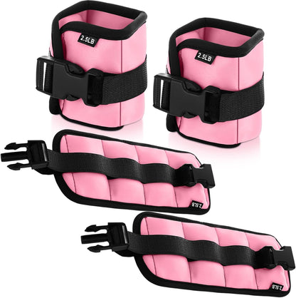2 Pairs Ankle Wrist Weights for Land or Aquatic Exercise Aqua Cuffs Aqua Aerobics Fitness Bands for Ankle and Wrist Adjustable Weights for Swimming Pool Workout Equipment