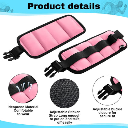 2 Pairs Ankle Wrist Weights for Land or Aquatic Exercise Aqua Cuffs Aqua Aerobics Fitness Bands for Ankle and Wrist Adjustable Weights for Swimming Pool Workout Equipment