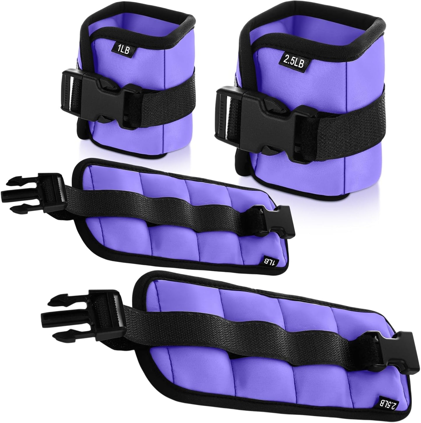 2 Pairs Ankle Wrist Weights for Land or Aquatic Exercise Aqua Cuffs Aqua Aerobics Fitness Bands for Ankle and Wrist Adjustable Weights for Swimming Pool Workout Equipment