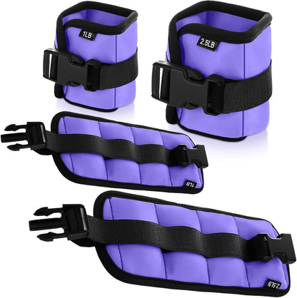 2 Pairs Ankle Wrist Weights for Land or Aquatic Exercise Aqua Cuffs Aqua Aerobics Fitness Bands for Ankle and Wrist Adjustable Weights for Swimming Pool Workout Equipment