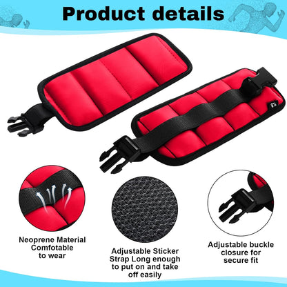 2 Pairs Ankle Wrist Weights for Land or Aquatic Exercise Aqua Cuffs Aqua Aerobics Fitness Bands for Ankle and Wrist Adjustable Weights for Swimming Pool Workout Equipment
