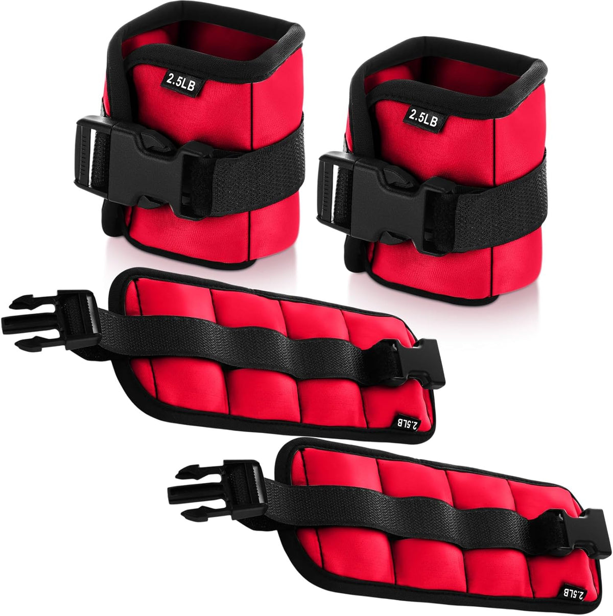 2 Pairs Ankle Wrist Weights for Land or Aquatic Exercise Aqua Cuffs Aqua Aerobics Fitness Bands for Ankle and Wrist Adjustable Weights for Swimming Pool Workout Equipment