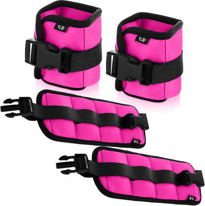 2 Pairs Ankle Wrist Weights for Land or Aquatic Exercise Aqua Cuffs Aqua Aerobics Fitness Bands for Ankle and Wrist Adjustable Weights for Swimming Pool Workout Equipment