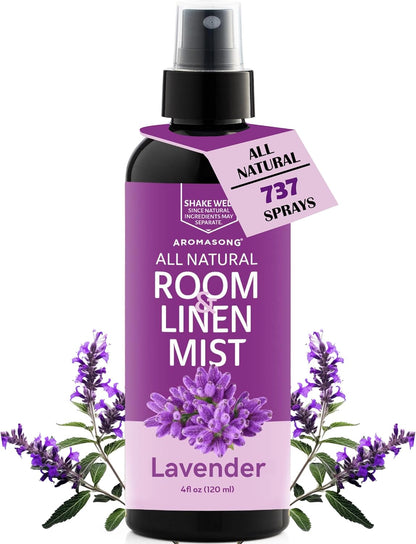All-Natural Extra Strength Lavender Spray for Sleep - Room & Linen Spray for Pillows and Sheets 4 Fl Oz.