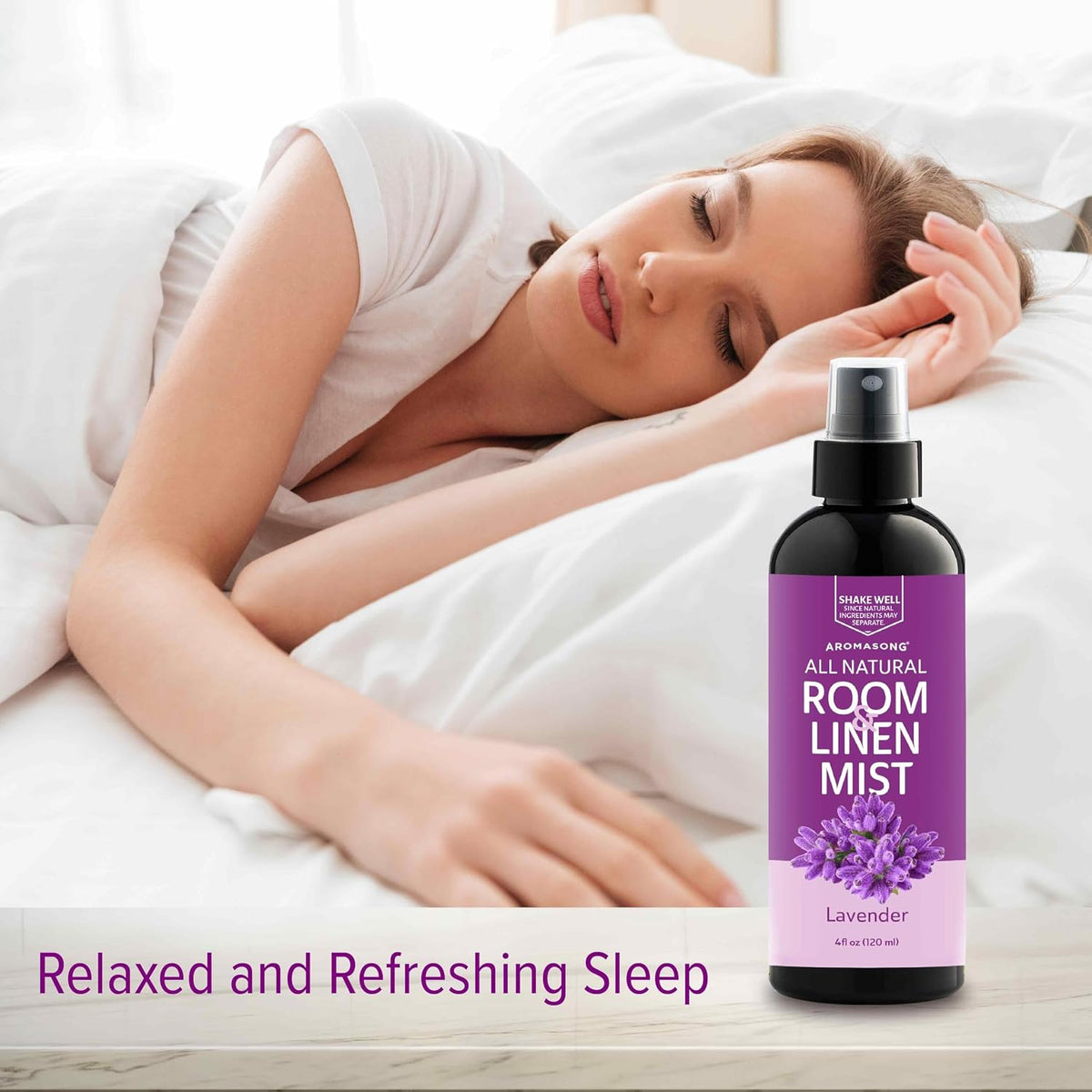 All-Natural Extra Strength Lavender Spray for Sleep - Room & Linen Spray for Pillows and Sheets 4 Fl Oz.