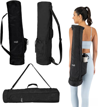 Yoga Mat Bag – Crossbody Gym Bag for Women & Men, Waterproof Travel Carrier Fits Thick Yoga Mat, Multi Pocket Storage with Strap Holder, Shoulder Carry for Fitness Pilates Exercise