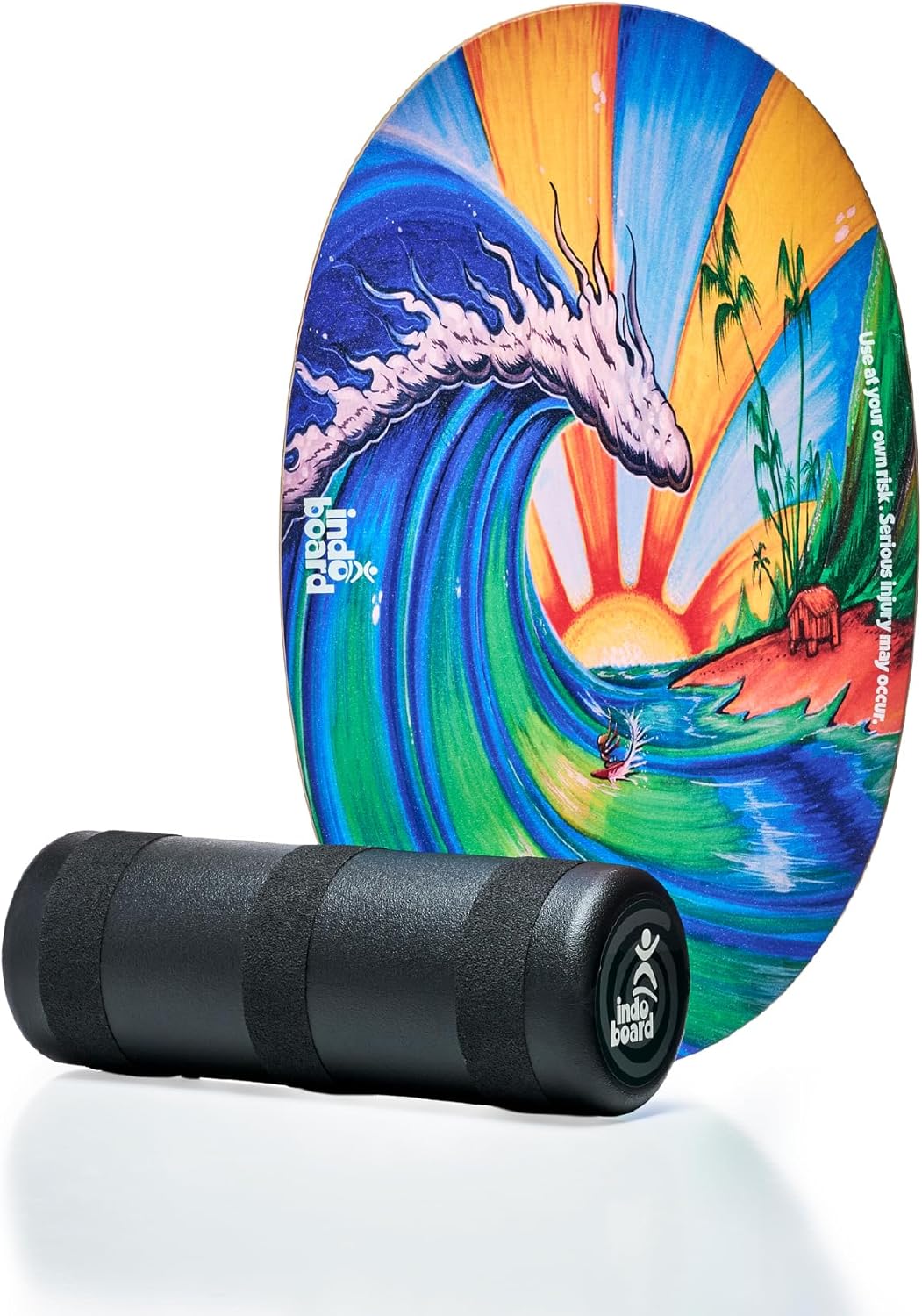 The Original - Balance Board Trainer for Core Strength, Stability & Athletic Performance - Surfing, Skateboarding, Snowboarding, Yoga, Physical Therapy & More. Includes Board and Roller.