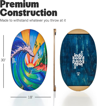 The Original - Balance Board Trainer for Core Strength, Stability & Athletic Performance - Surfing, Skateboarding, Snowboarding, Yoga, Physical Therapy & More. Includes Board and Roller.