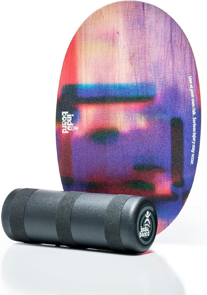 The Original - Balance Board Trainer for Core Strength, Stability & Athletic Performance - Surfing, Skateboarding, Snowboarding, Yoga, Physical Therapy & More. Includes Board and Roller.