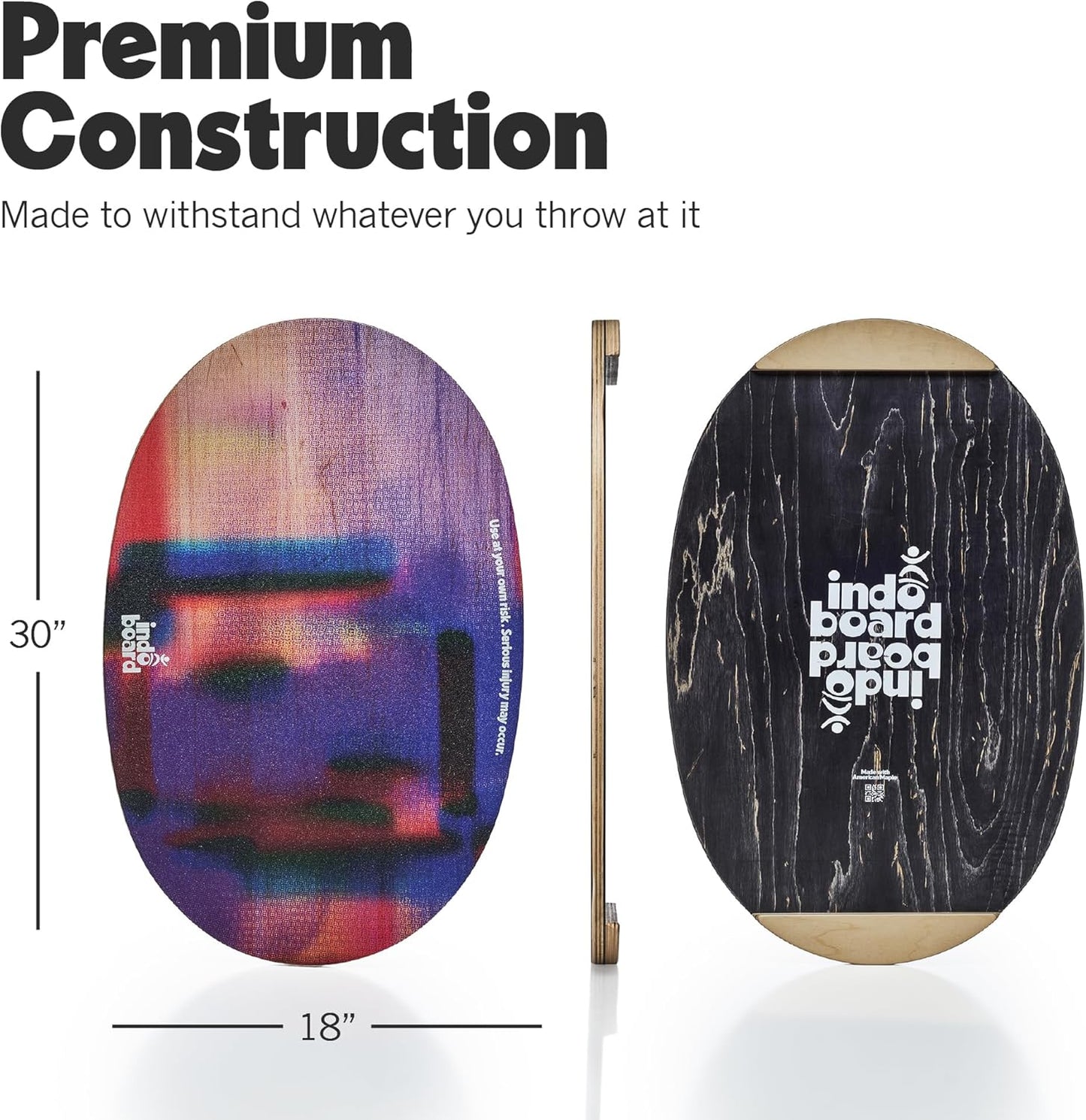 The Original - Balance Board Trainer for Core Strength, Stability & Athletic Performance - Surfing, Skateboarding, Snowboarding, Yoga, Physical Therapy & More. Includes Board and Roller.