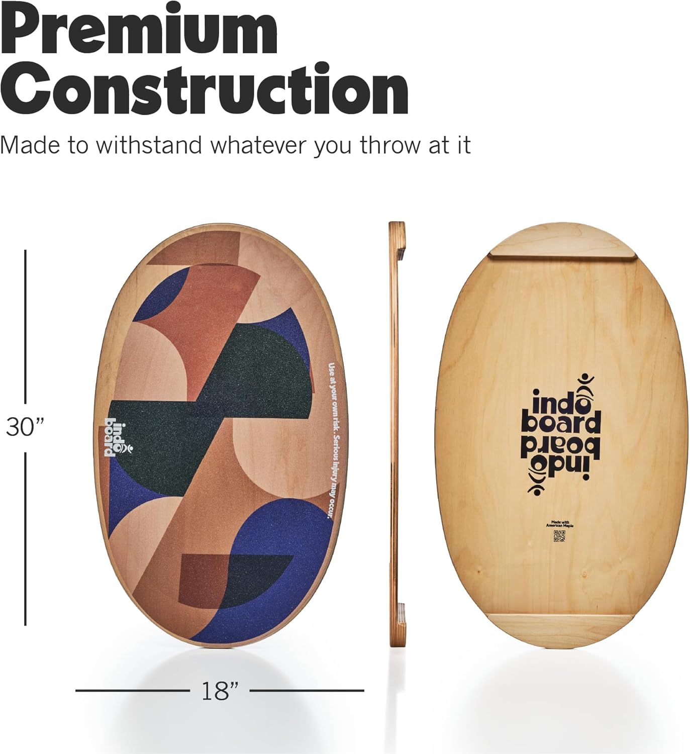 The Original - Balance Board Trainer for Core Strength, Stability & Athletic Performance - Surfing, Skateboarding, Snowboarding, Yoga, Physical Therapy & More. Includes Board and Roller.