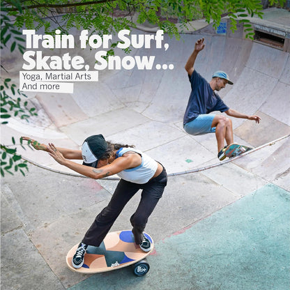 The Original - Balance Board Trainer for Core Strength, Stability & Athletic Performance - Surfing, Skateboarding, Snowboarding, Yoga, Physical Therapy & More. Includes Board and Roller.