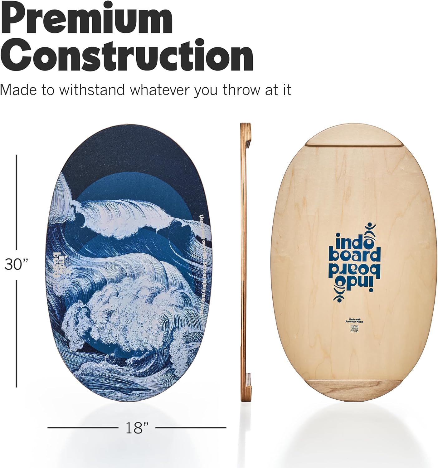The Original - Balance Board Trainer for Core Strength, Stability & Athletic Performance - Surfing, Skateboarding, Snowboarding, Yoga, Physical Therapy & More. Includes Board and Roller.