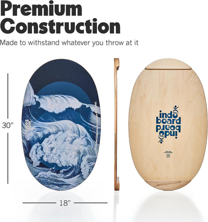 The Original - Balance Board Trainer for Core Strength, Stability & Athletic Performance - Surfing, Skateboarding, Snowboarding, Yoga, Physical Therapy & More. Includes Board and Roller.