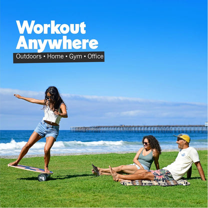 The Original - Balance Board Trainer for Core Strength, Stability & Athletic Performance - Surfing, Skateboarding, Snowboarding, Yoga, Physical Therapy & More. Includes Board and Roller.