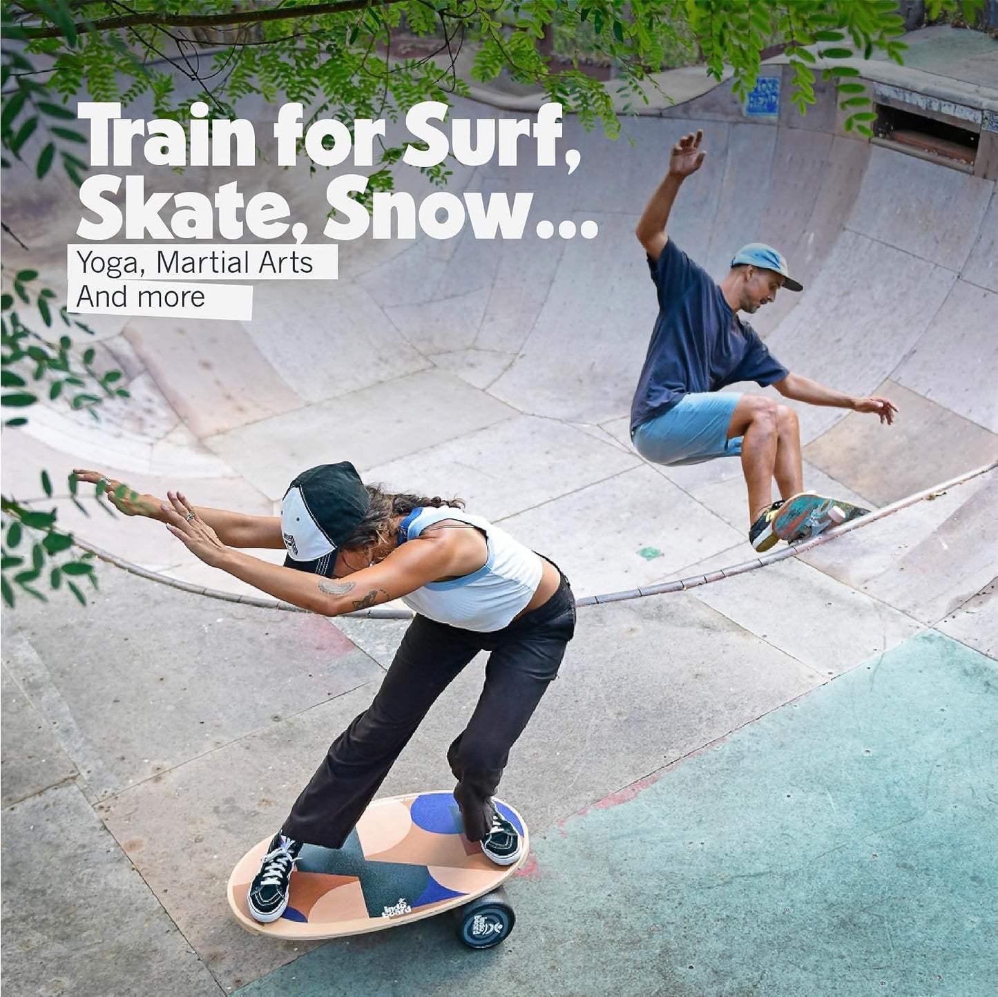 The Original - Balance Board Trainer for Core Strength, Stability & Athletic Performance - Surfing, Skateboarding, Snowboarding, Yoga, Physical Therapy & More. Includes Board and Roller.
