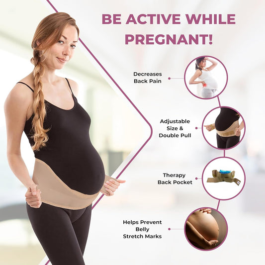Made in USA Pregnancy Belly Band, Soft & Breathable Maternity Belly Band – Pregnancy Belt for Back, Pelvic & Waist