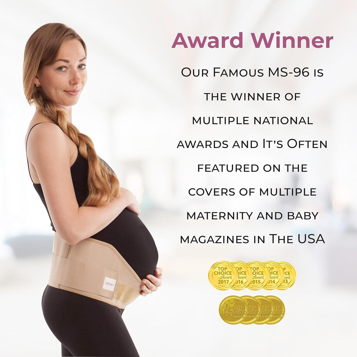 Made in USA Pregnancy Belly Band, Soft & Breathable Maternity Belly Band – Pregnancy Belt for Back, Pelvic & Waist