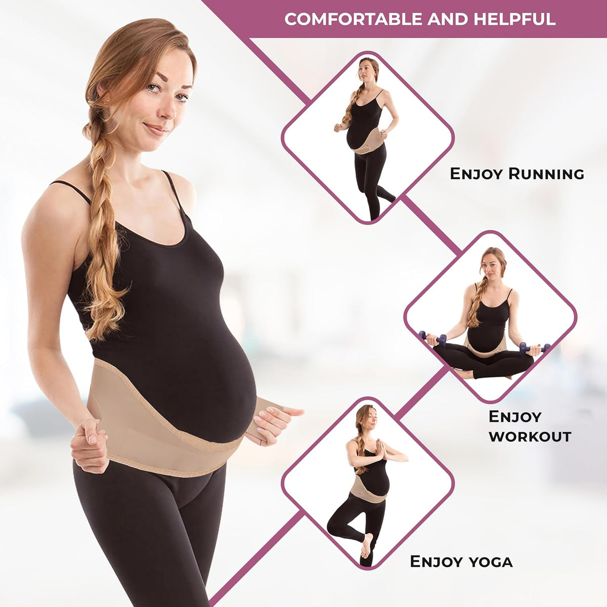 Made in USA Pregnancy Belly Band, Soft & Breathable Maternity Belly Band – Pregnancy Belt for Back, Pelvic & Waist