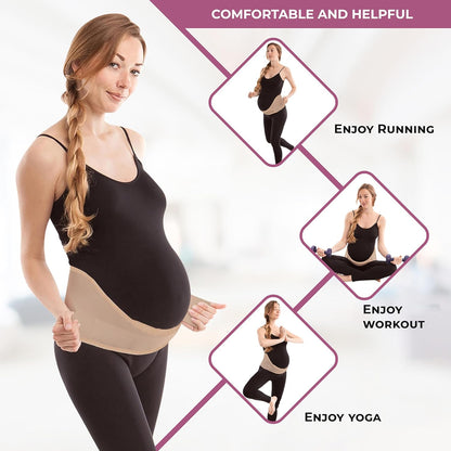 Made in USA Pregnancy Belly Band, Soft & Breathable Maternity Belly Band – Pregnancy Belt for Back, Pelvic & Waist