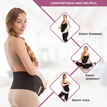 Made in USA Pregnancy Belly Band, Soft & Breathable Maternity Belly Band – Pregnancy Belt for Back, Pelvic & Waist
