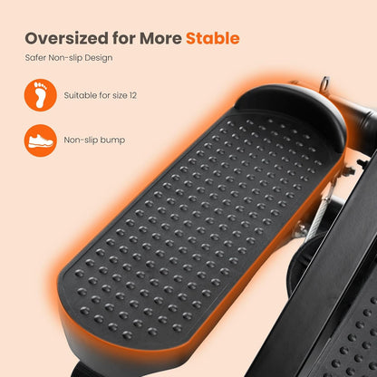 Mini Stair Steppers with Resistance Bands for Exercise at Home, Portable Exercise Twist Stepper Machine for Full Body Workout, 300LBS Capacity