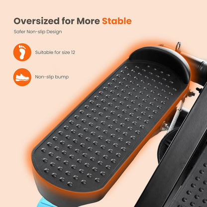 Mini Stair Steppers with Resistance Bands for Exercise at Home, Portable Exercise Twist Stepper Machine for Full Body Workout, 300LBS Capacity