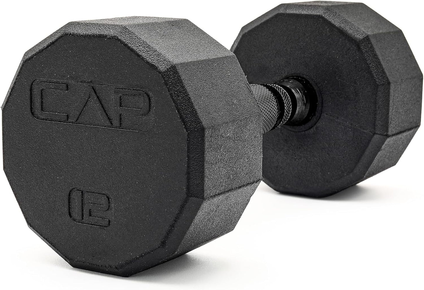 Rubber Coated Dumbbell Weights, Free Weights for Home Gym Strength Training, Anti-Roll Hex Dumbbells with Black, Chrome & Comfort Grip Handles, Singles