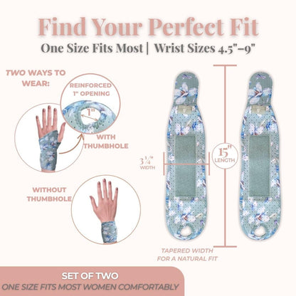 Carpal Tunnel Wrist Brace Left Hand, Right Hand for Women, Day or Night Compression Wrist Support Brace for Fitness, Keyboard Use, or Overnight Support, 2 Pack, Purple Tie Dye Print