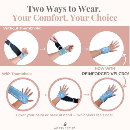 Carpal Tunnel Wrist Brace Left Hand, Right Hand for Women, Day or Night Compression Wrist Support Brace for Fitness, Keyboard Use, or Overnight Support, 2 Pack, Purple Tie Dye Print