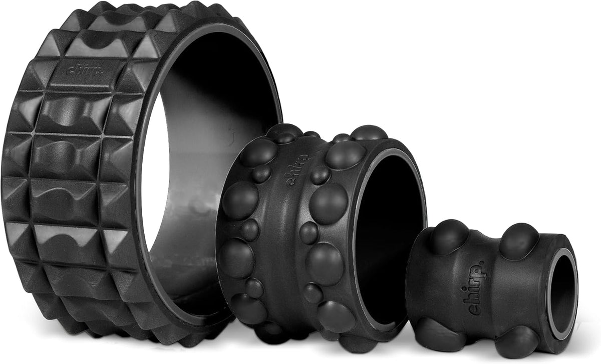 Wheel XR 3-Pack Foam Roller Set, Back & Neck Pain, 10/6/4" Black