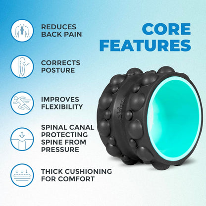 Wheel XR 3-Pack Foam Roller Set, Back & Neck Pain, 10/6/4" Black