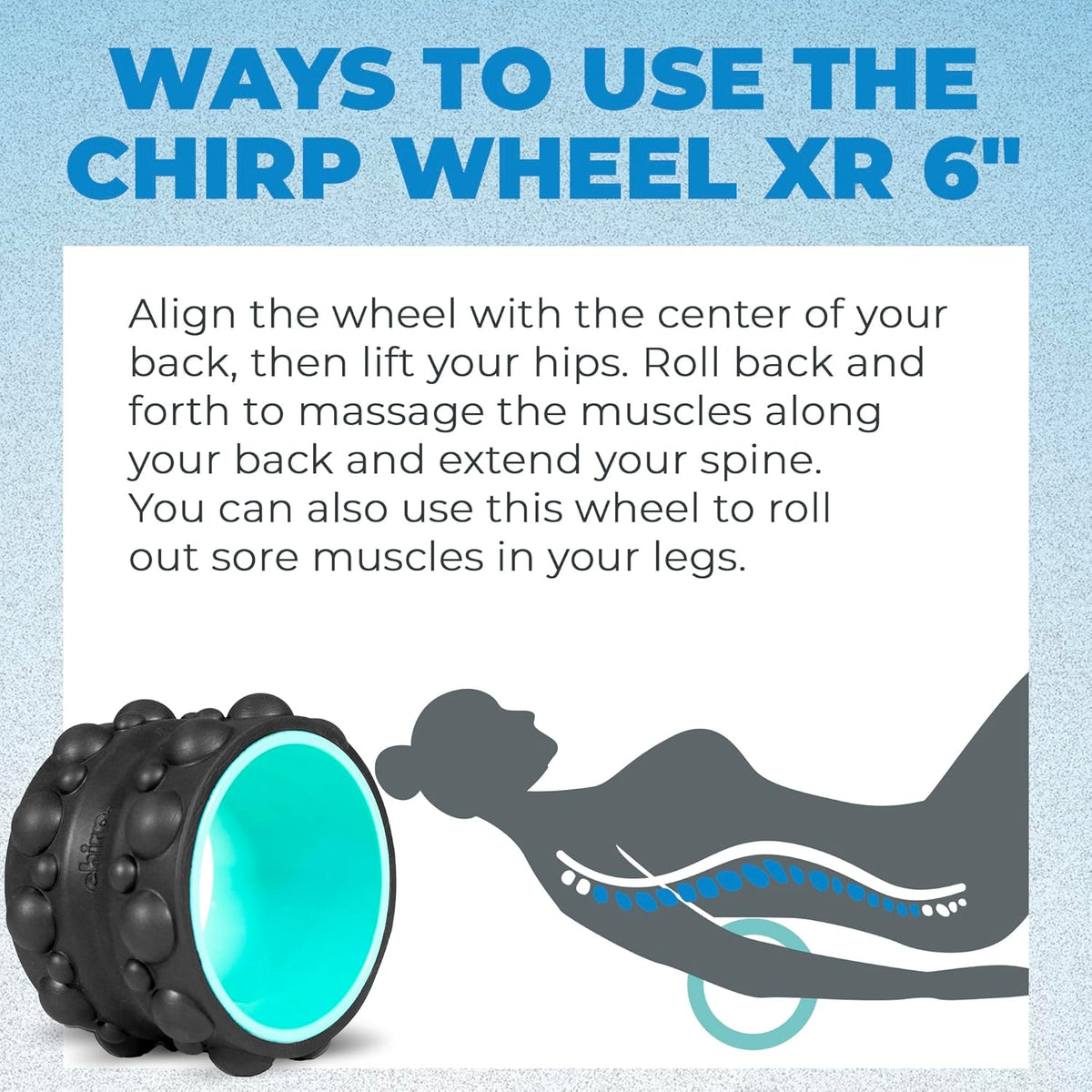 Wheel XR 3-Pack Foam Roller Set, Back & Neck Pain, 10/6/4" Black