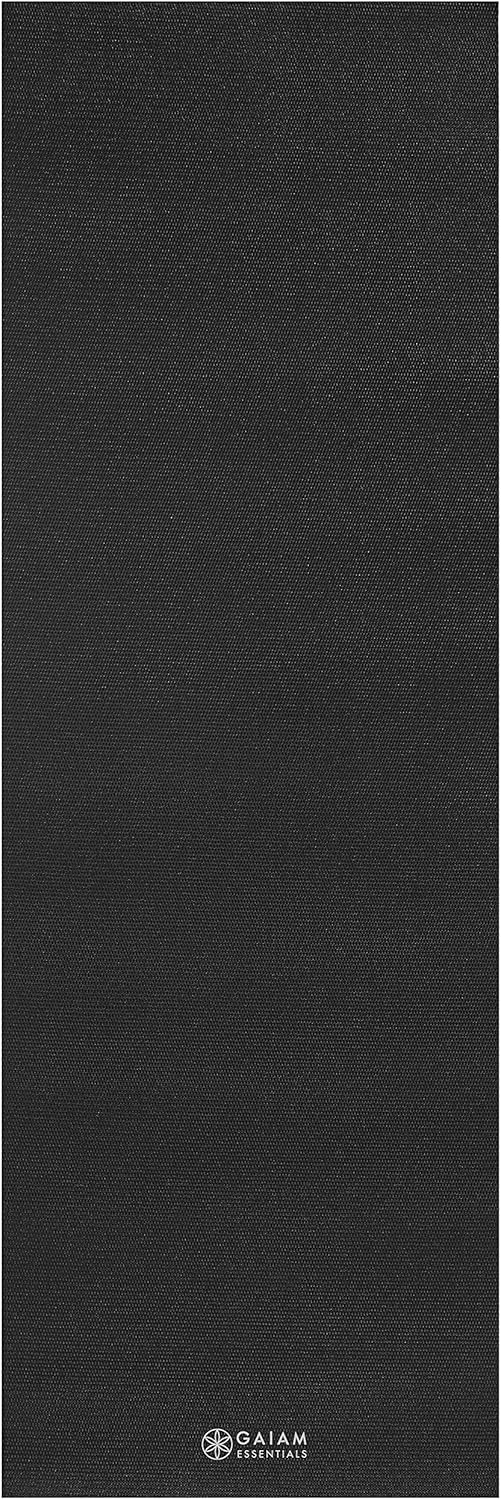 Essentials 1/4" Thin (6mm) Yoga & Pilates, Fitness & Exercise Mat with Easy-Cinch Carrier Strap Cusion Support For Fitness and Gym Workouts