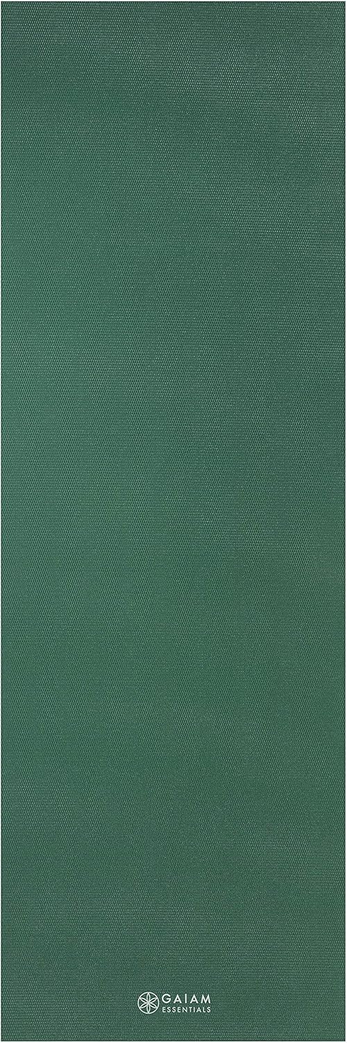 Essentials 1/4" Thin (6mm) Yoga & Pilates, Fitness & Exercise Mat with Easy-Cinch Carrier Strap Cusion Support For Fitness and Gym Workouts